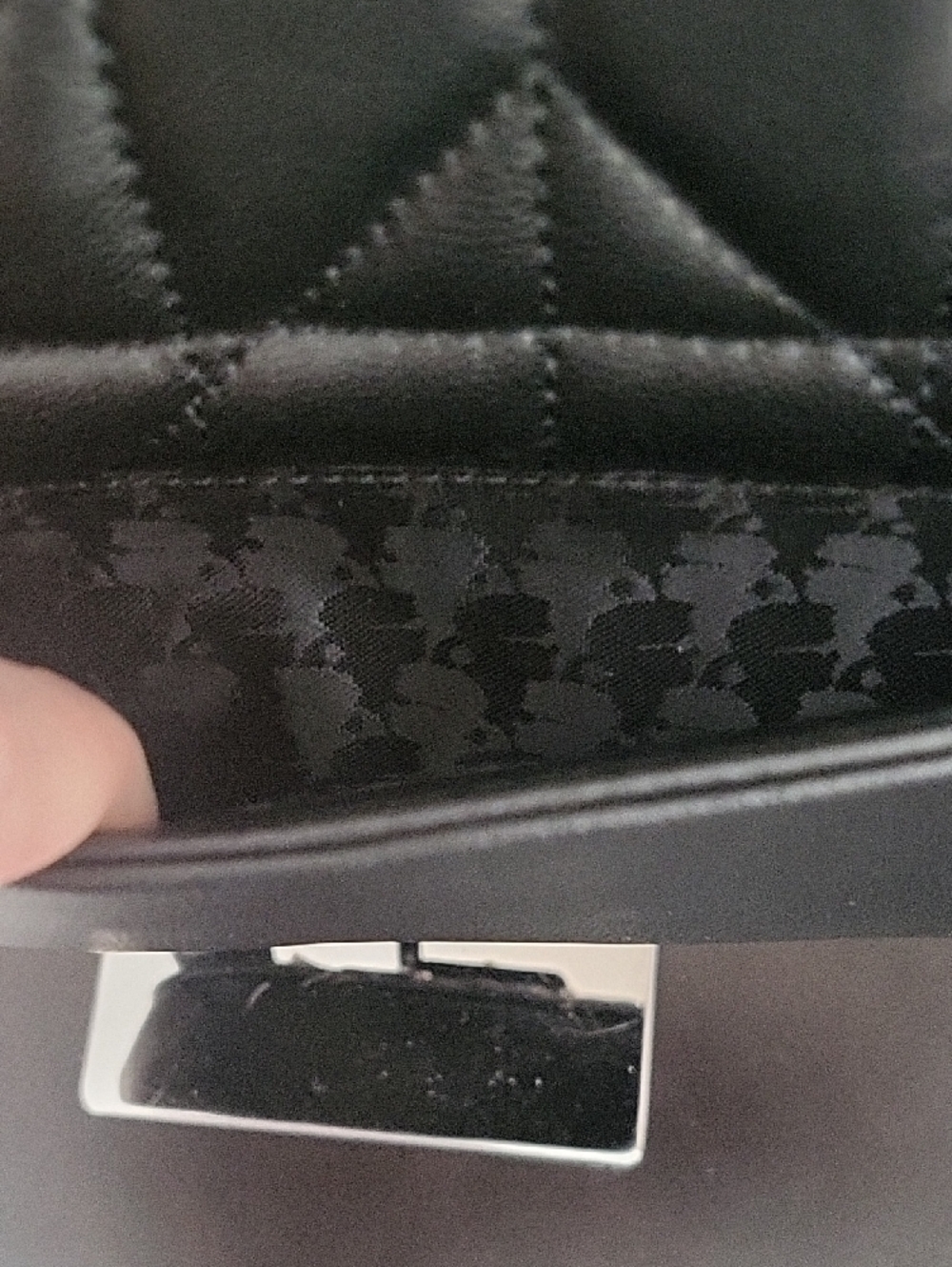 Karl Lagerfeld Black Quilted Shoulder Bag with Gold Chain and Crystal Accents - Picture 7 of 14